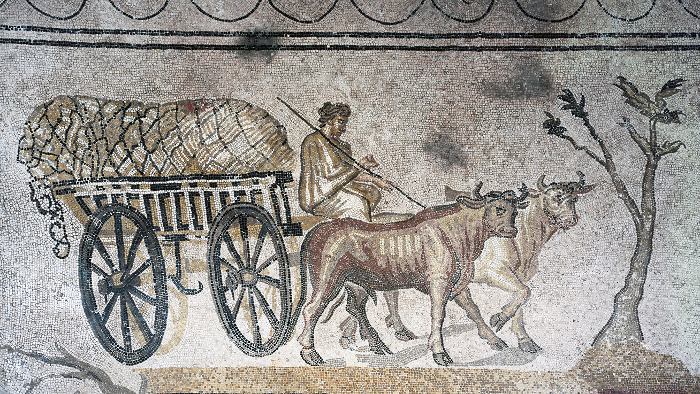 Mosaïque du Cortège rustique: le char